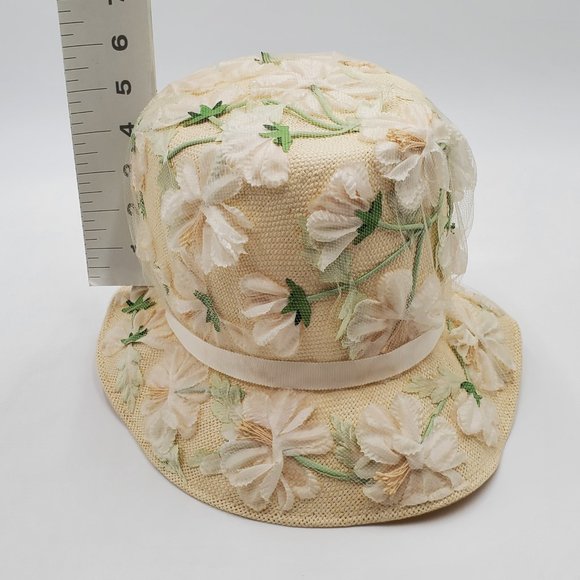 Christine Original Silk Flowers & Netting Vintage Hat - Picture 11 of 16